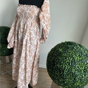 Petal & Pup Beige Floral Dress